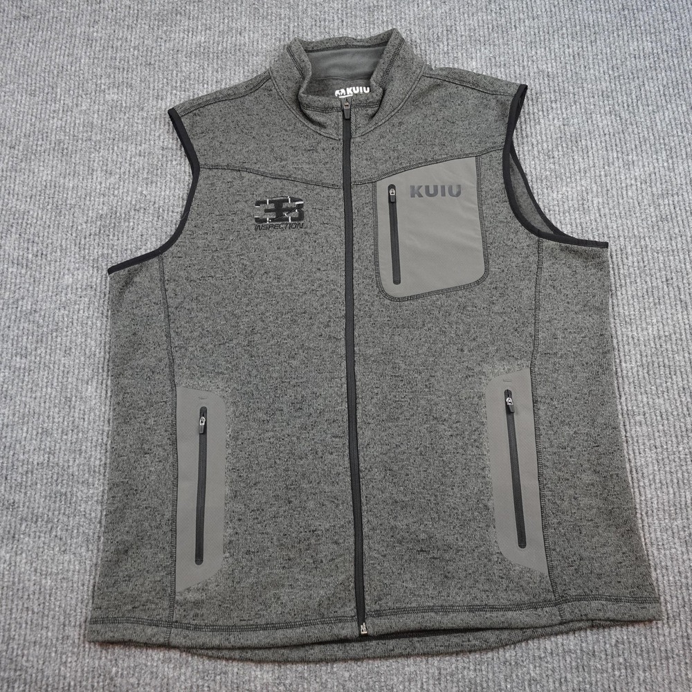 KUIU Base Camp Vest Mens 2XL Gray Sweater Fleece Full Zip Insulated Pockets